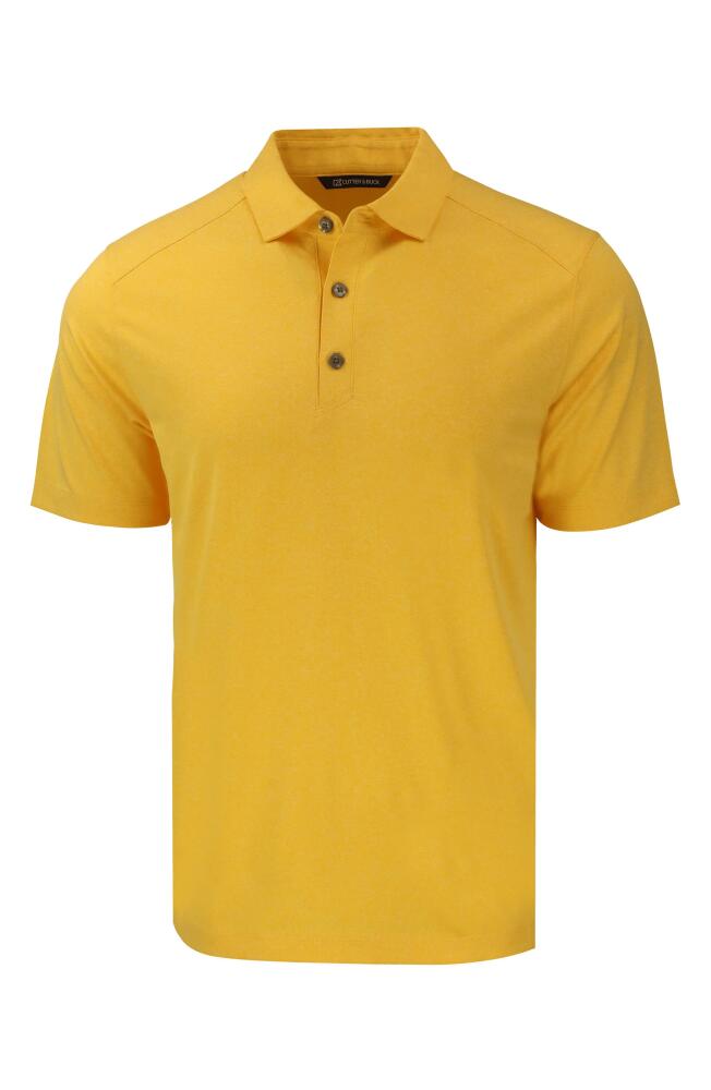 Cutter & Buck Solid Performance Recycled Polyester Polo in College Gold Heather Cover