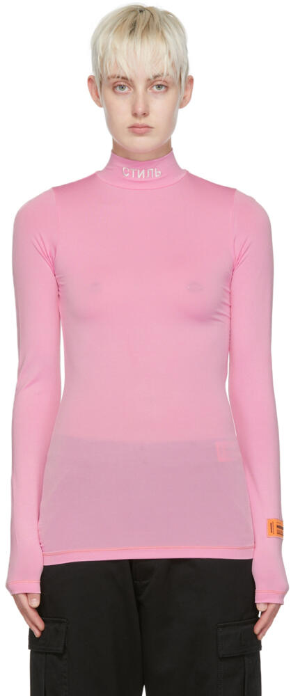 Heron Preston Pink Viscose Long-Sleeve T-Shirt Cover