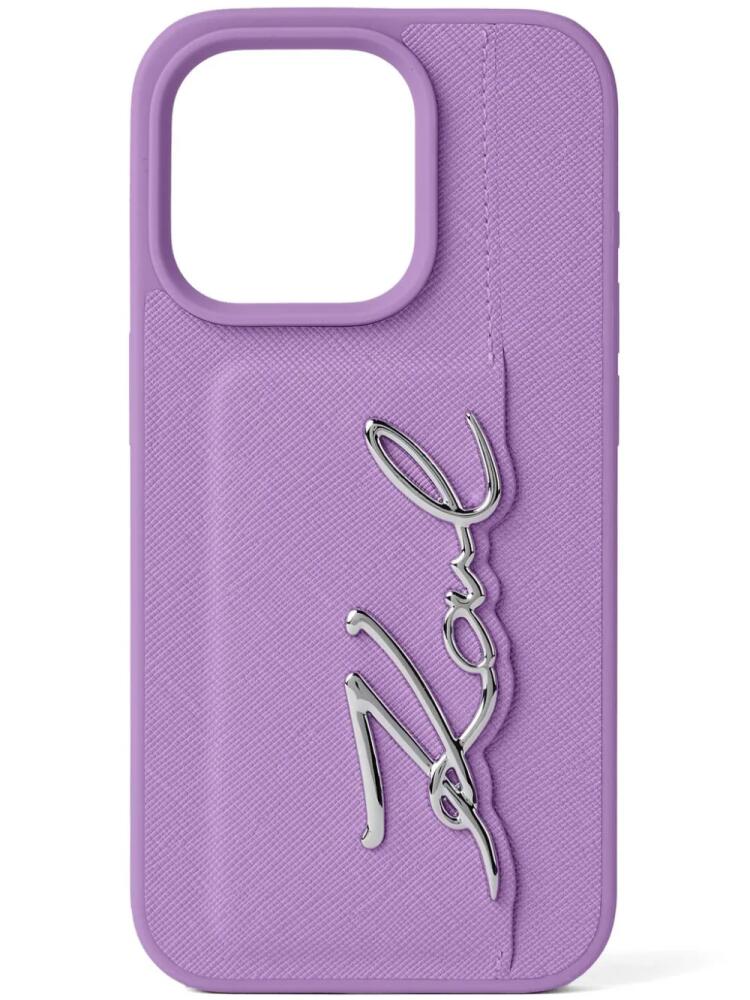 Karl Lagerfeld logo-engraved case - Purple Cover