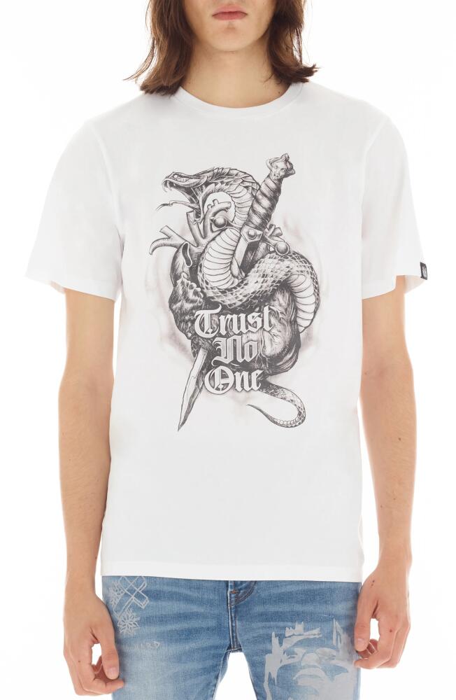 Cult of Individuality Trust Cotton Graphic T-Shirt in White Cover