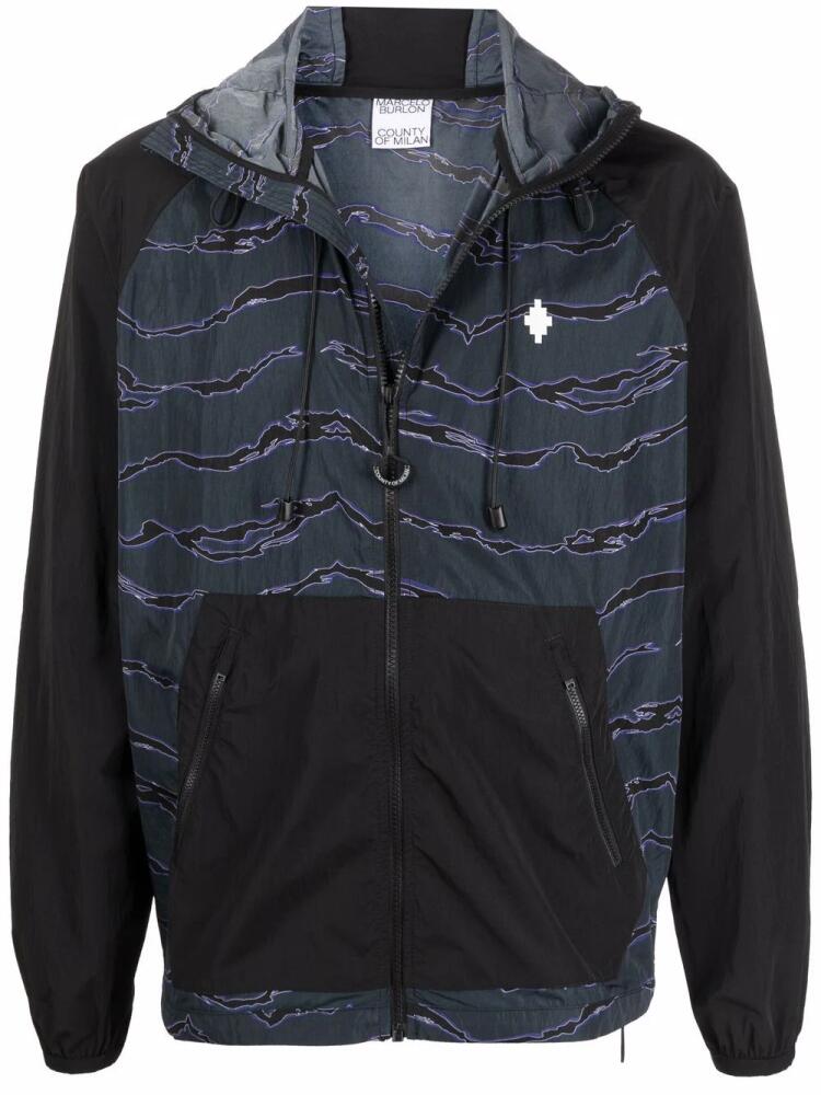 Marcelo Burlon County of Milan all over camouflage windbreaker jacket - Blue Cover