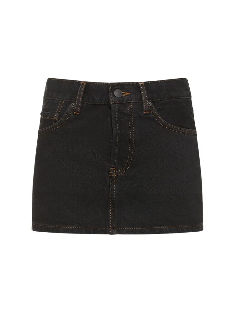 WARDROBE.NYC Cotton Denim Micro Mini Skirt Cover