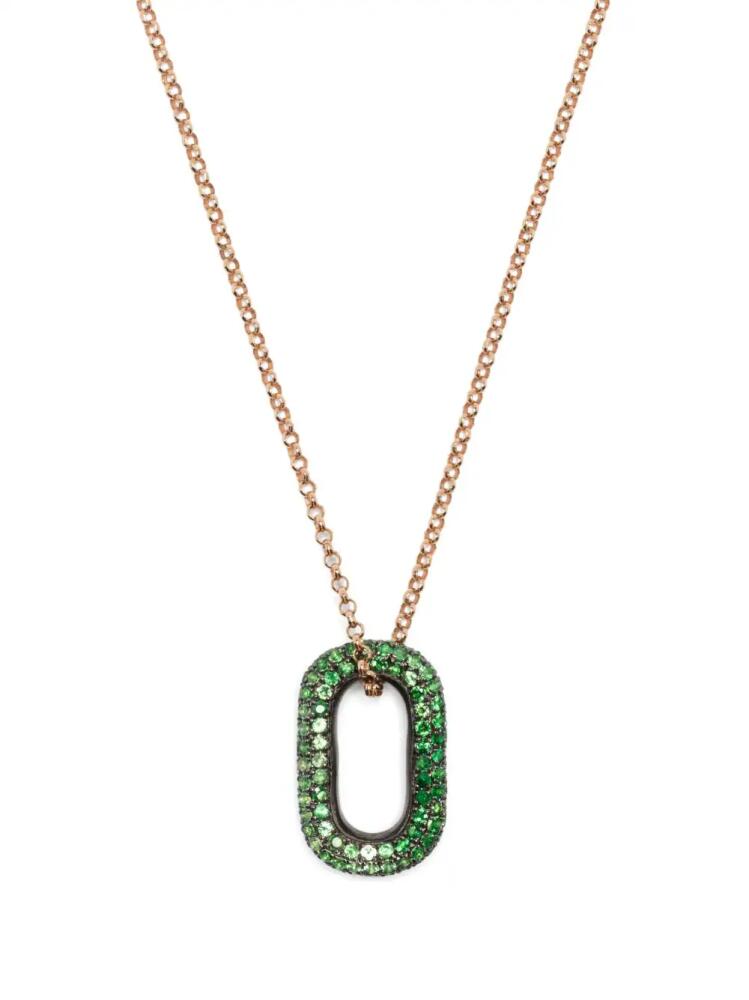 Selim Mouzannar 18kt rose gold Link Extension tsavorite necklace - Pink Cover