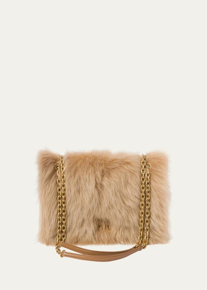 Miu Miu Shearling Flap Chain Shoulder Bag Cover