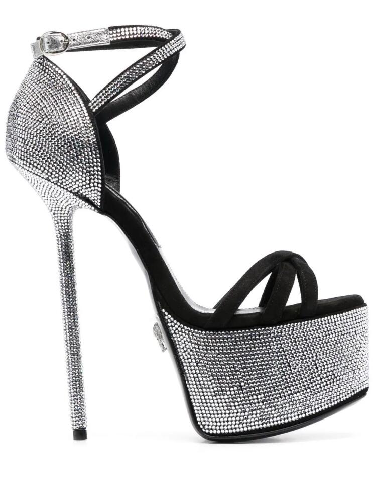 Philipp Plein 160mm crystal-embellished platform sandals - White Cover