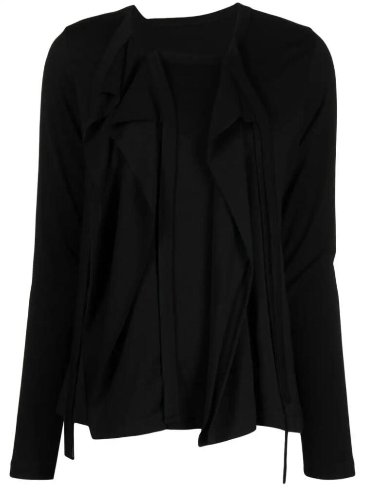 Yohji Yamamoto draped-effect wool top - Black Cover