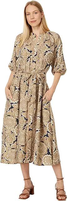 Tommy Hilfiger Floral Puff Sleeve Midi Dress (Sky Captain Multi) Women's Dress Cover