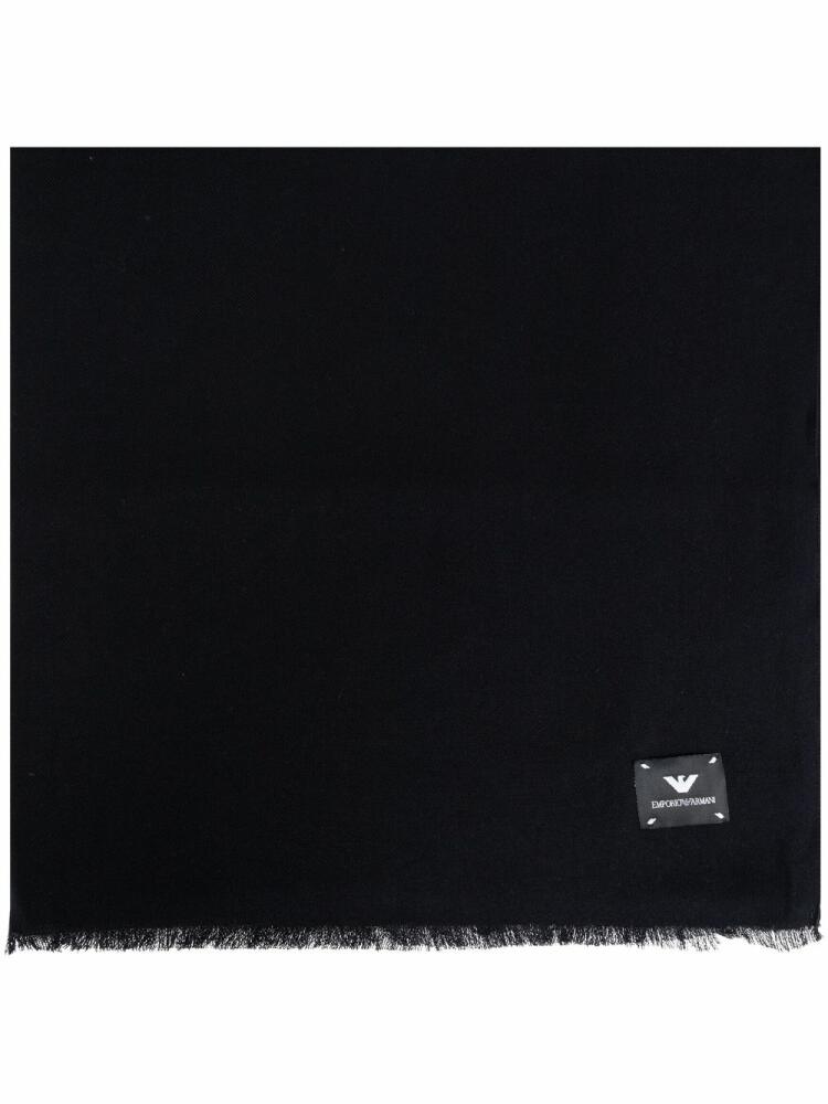 Emporio Armani logo-patch scarf - Black Cover