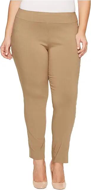 Krazy Larry Plus Size Pull-On Ankle Pants (Taupe) Women's Dress Pants Cover