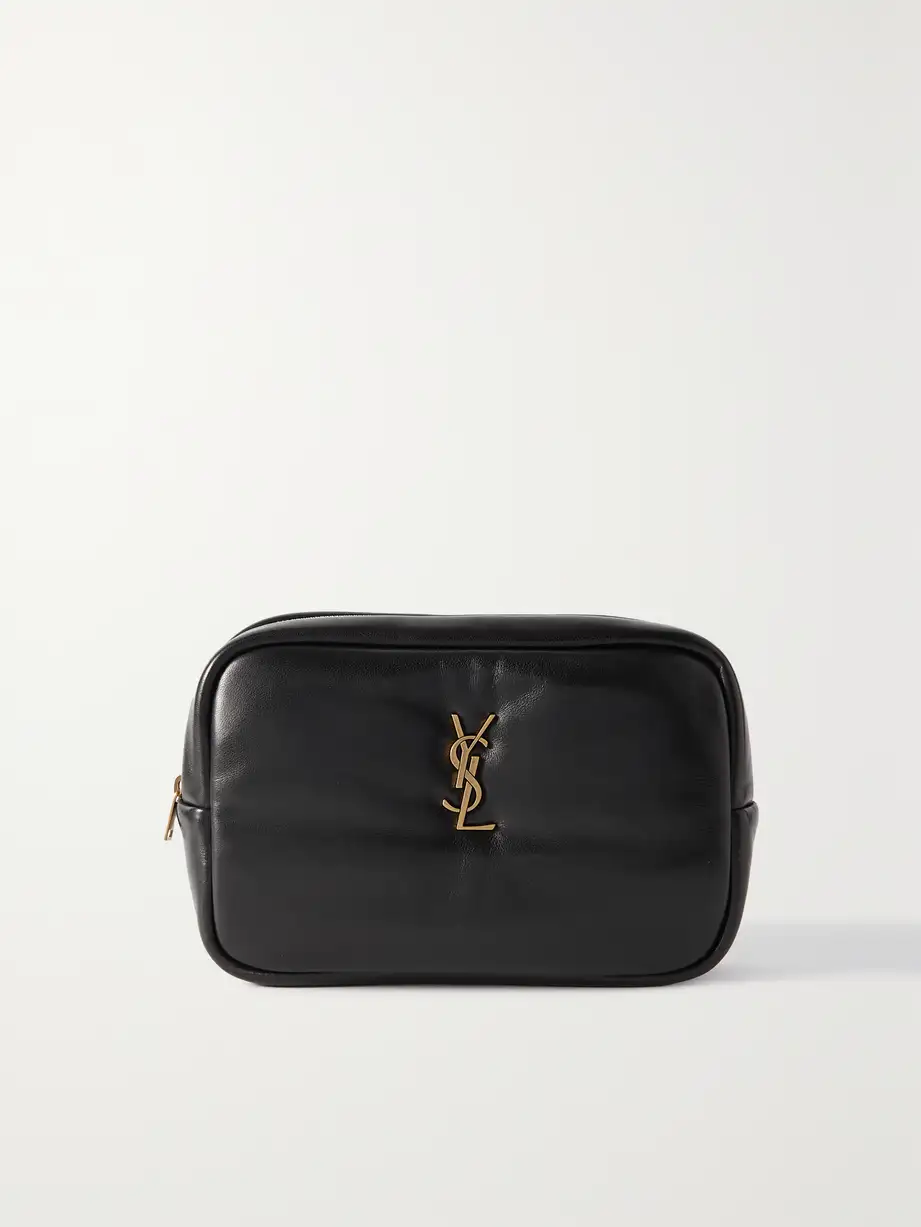 SAINT LAURENT - Cassandre Leather Cosmetics Case - Black Cover