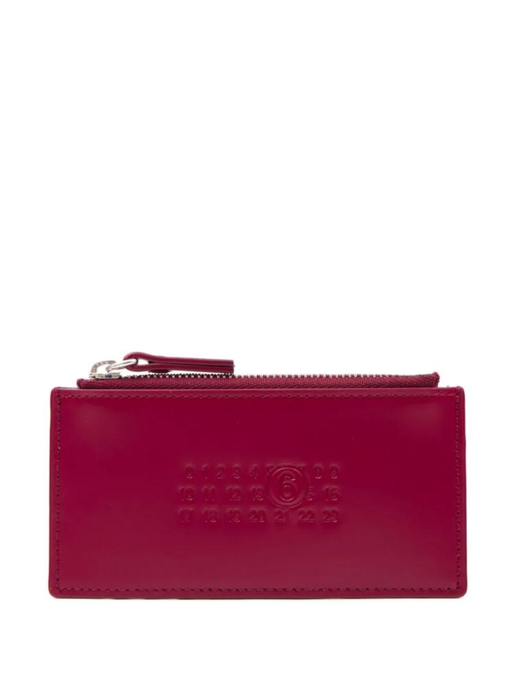 MM6 Maison Margiela Signature leather cardholder - Pink Cover