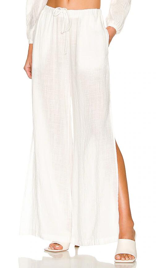 Bella Dahl Side Slit Beach Pant in White Cover