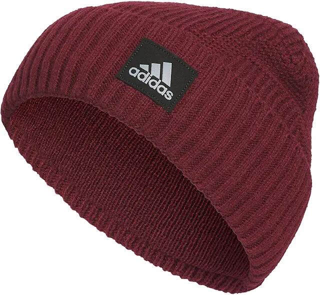 adidas Pine Knot 4 Fold Beanie (Shadow Red/Black/Grey) Knit Hats Cover