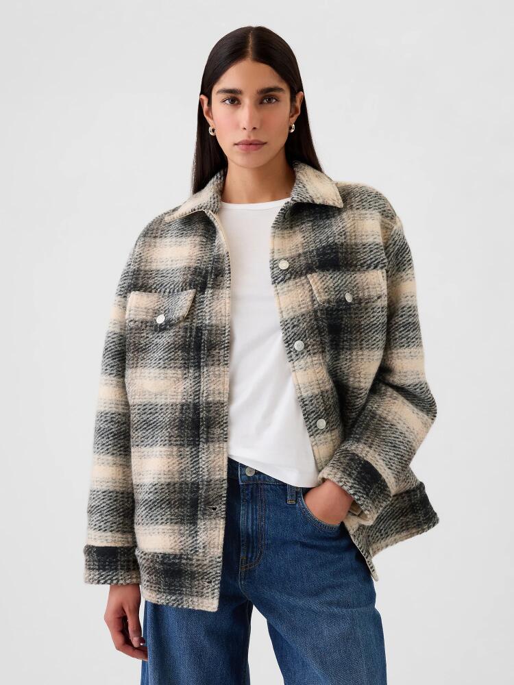 Gap Wool Boyfriend Shirt Jacket Cover