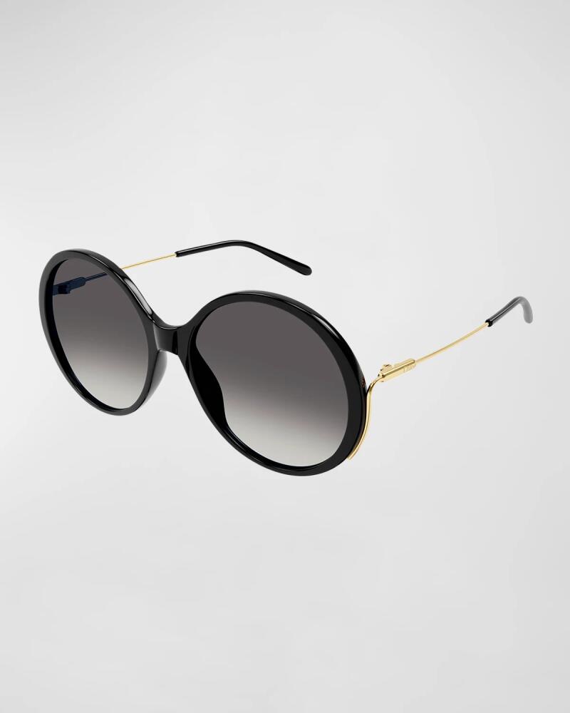 Chloe Oversized Round Acetate and Metal Sunglasses Cover