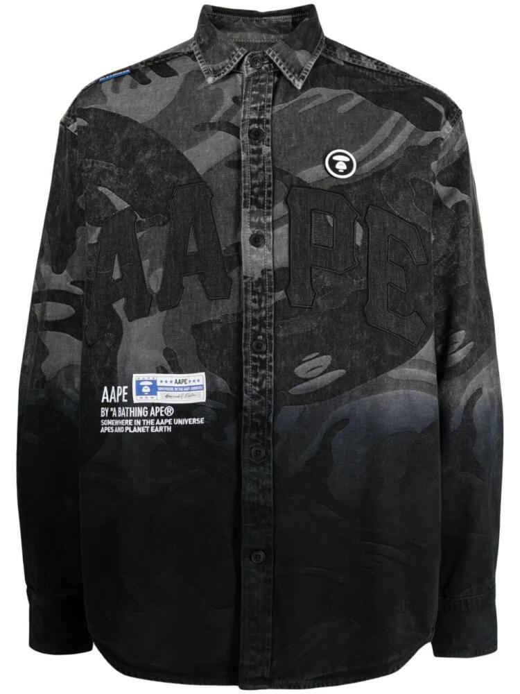 AAPE BY *A BATHING APE® logo-patch cotton shirt - Black Cover