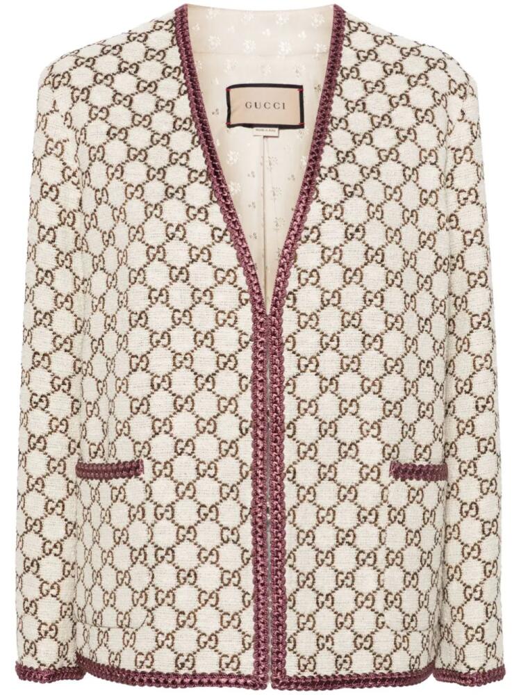 Gucci GG-jacquard tweed jacket - Neutrals Cover