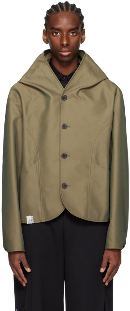 ADER error Khaki Collarless Jacket Cover