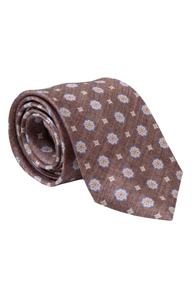 Elizabetta Antinori - Extra Long Printed Silk Tie for Men in Brown Cover