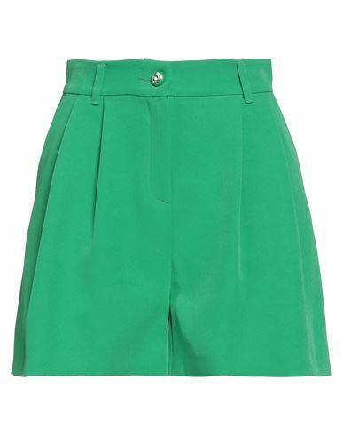 Chiara Ferragni Woman Shorts & Bermuda Shorts Green Polyester, Elastane Cover