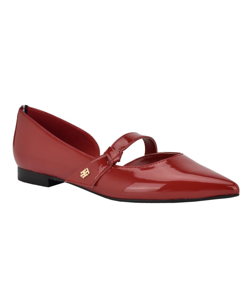 Tommy Hilfiger Women's Venny Pointed Toe Dress Flats - Dark Red Patent Cover