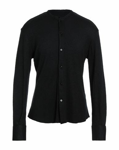 Ermanno Scervino Man Shirt Black Cashmere, Silk Cover