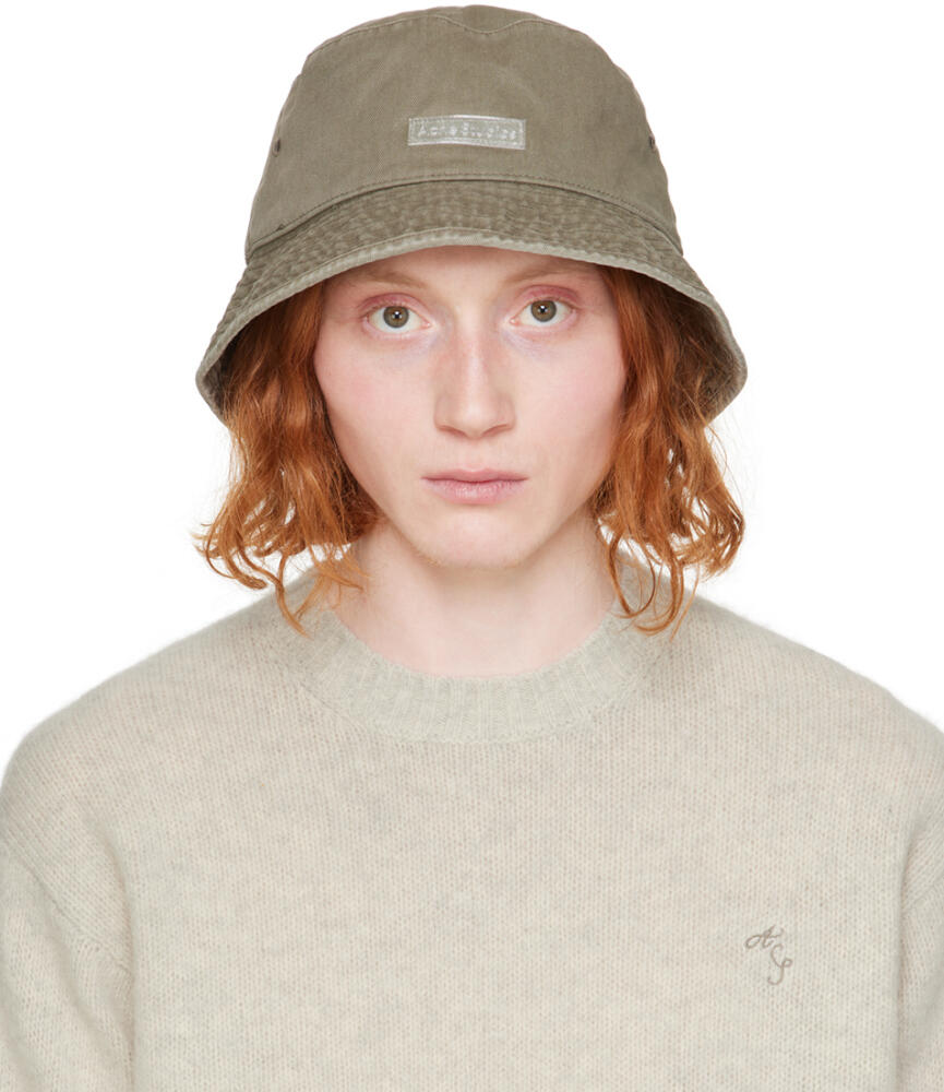 Acne Studios Khaki Twill Bucket Hat Cover