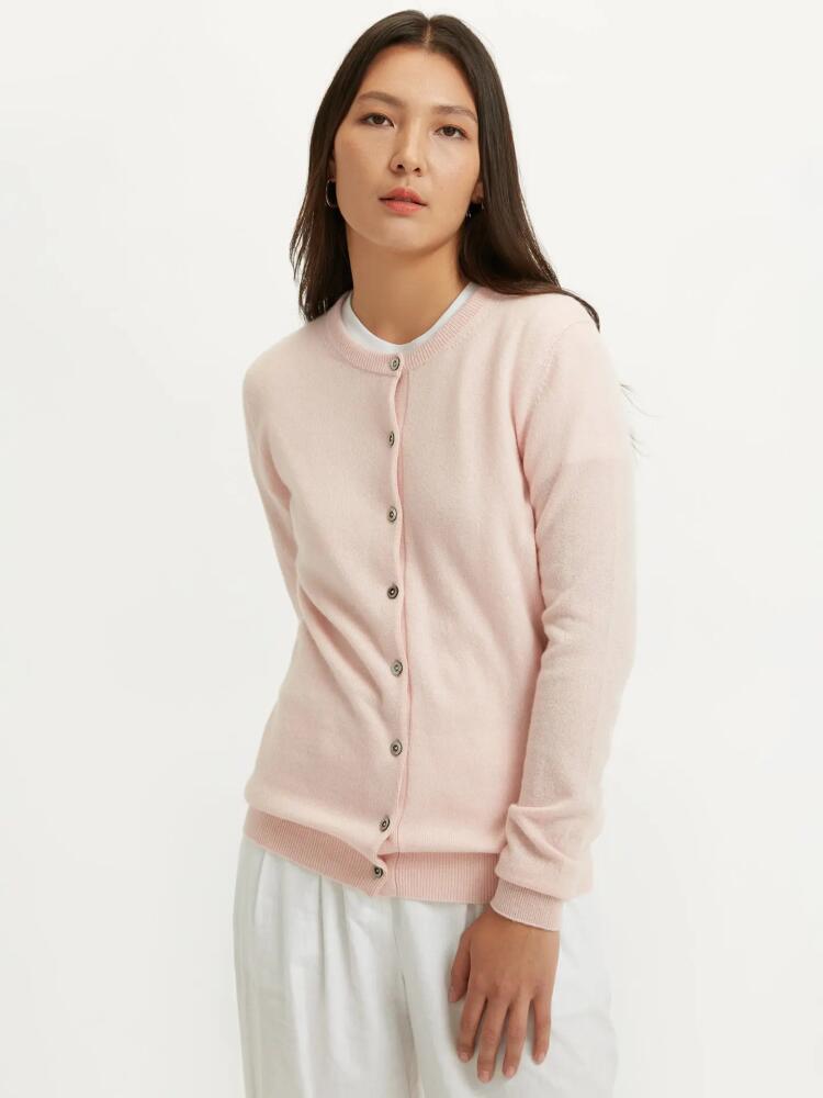 Gobi Cashmere Crew Neck Cardigan in Rosewater Cover