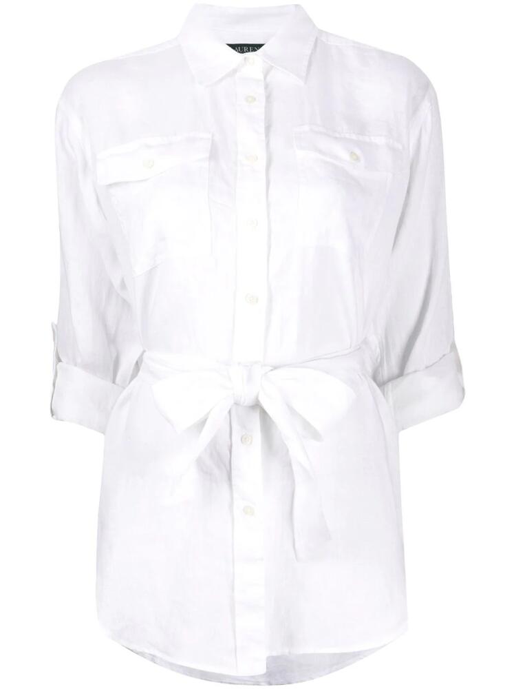 Lauren Ralph Lauren long sleeve belted shirt - White Cover