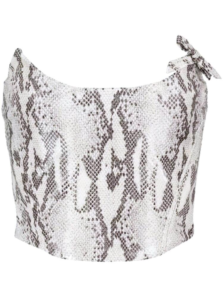 Alessandra Rich Python-print bustier - Grey Cover