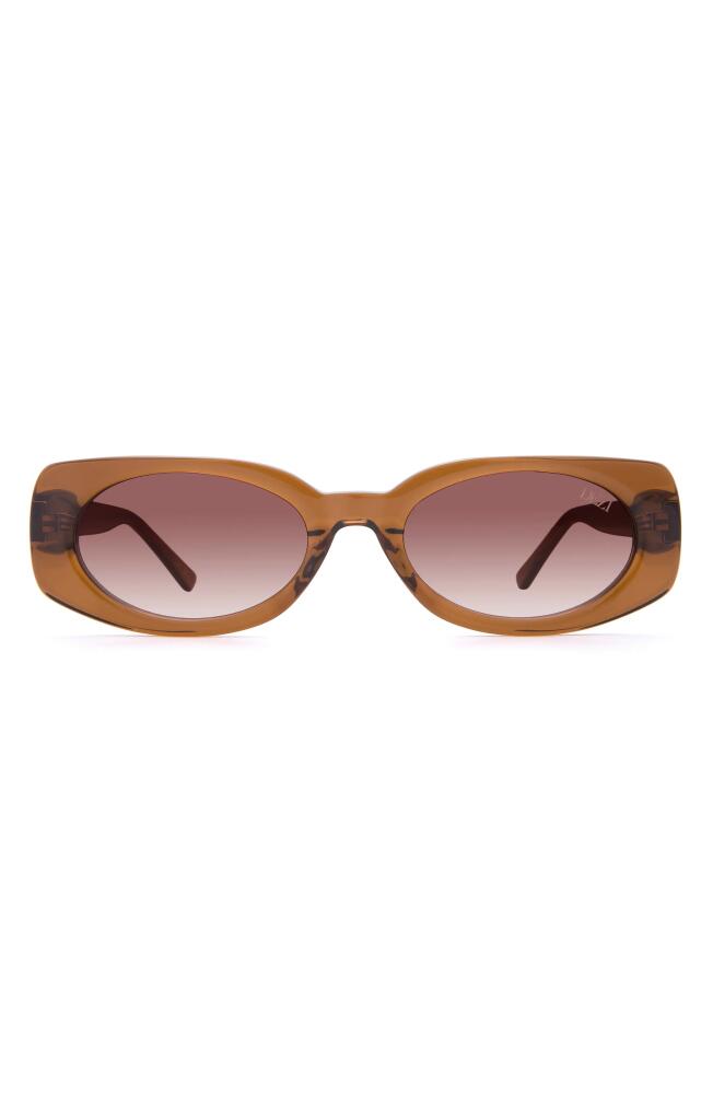 DEZI Booked 52mm Rectangular Sunglasses in Amber /Honey Faded Cover