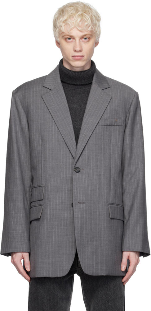 Helmut Lang Gray Oversized Blazer Cover