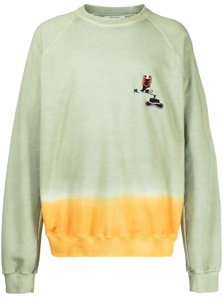 Nick Fouquet embroidered two-tone sweatshirt - Green Cover