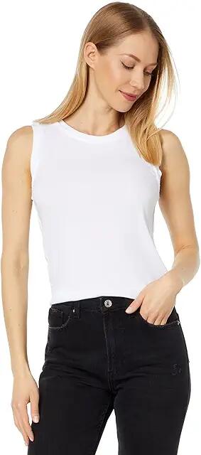 bobi Los Angeles Exposed Band High Neck Tank (White) Women's Clothing Cover