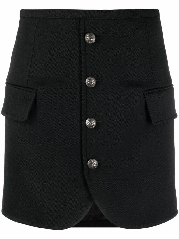 ETRO Pegaso-button fitted mini skirt - Black Cover