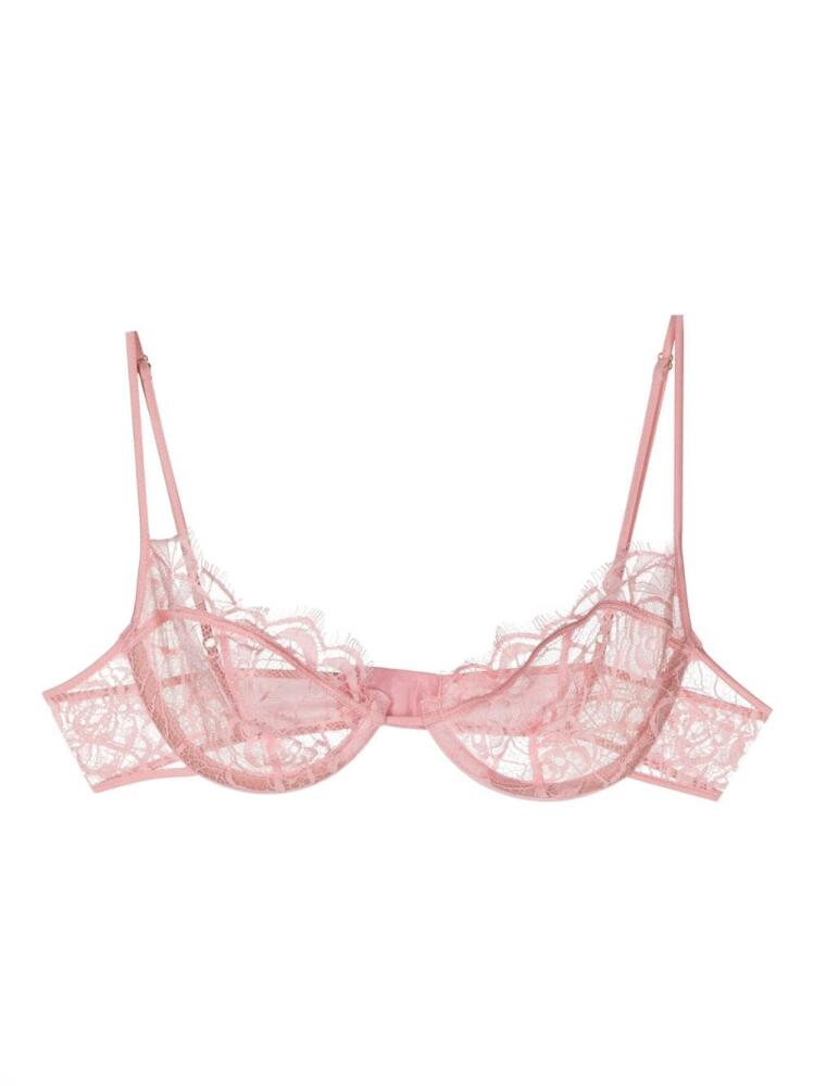 Kiki de Montparnasse Coquette lace demi-bra - Pink Cover