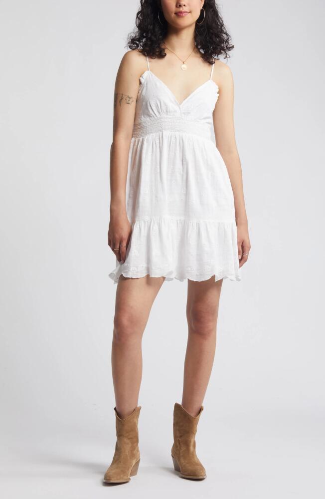 BP. Eyelet Babydoll Minidress in White Blanc Cover