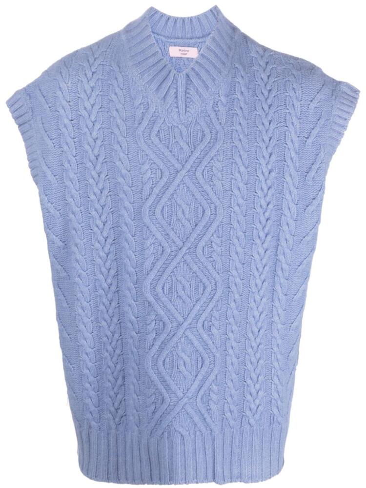 Martine Rose Boiled cable-knit vest - Blue Cover