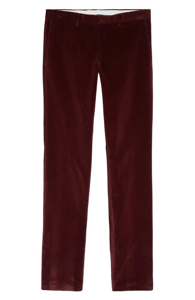 Ted Baker London Rodger Extra Trim Fit Corduroy Pants in Burgundy Cover