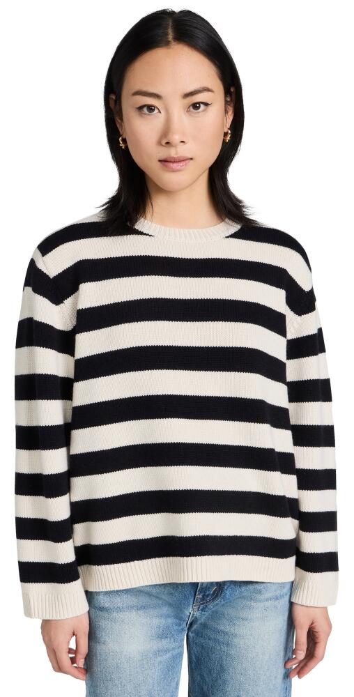 Nili Lotan Trina Cashmere Sweater Ivory/Dark Navy Stripe Cover