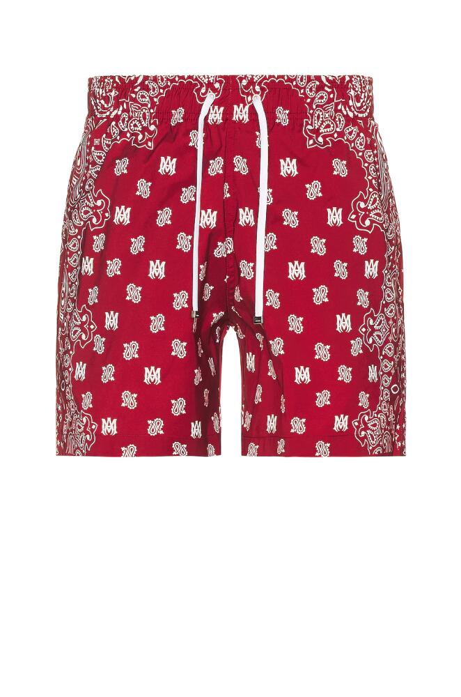 Amiri Bandana Paisley Swim Trunk in Red Cover