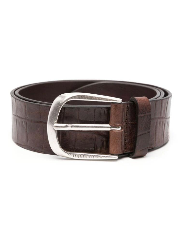 DONDUP embossed-crocodile leather belt - Brown Cover