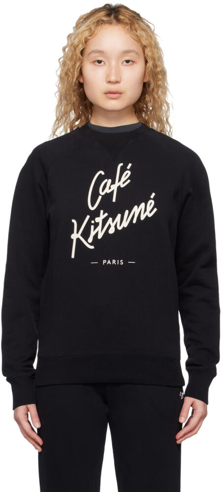 Maison Kitsuné Black 'Café Kitsuné' Sweatshirt Cover