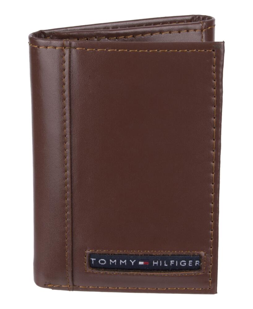 Tommy Hilfiger Men's Genuine Leather Trifold Wallet - Tan Cover