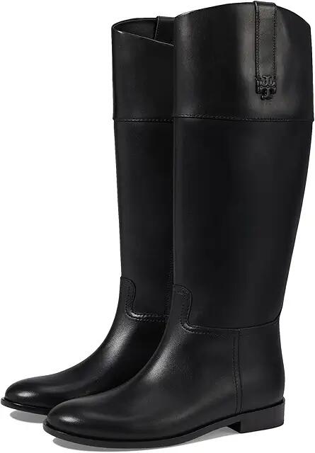 Tory Burch 55 mm Double T Riding Boot (Perfect Black/Perfect Black) Women's Boots Cover