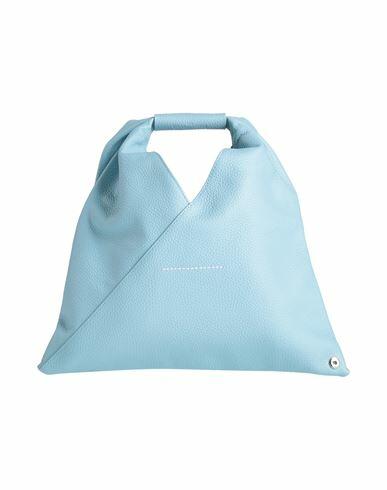 Mm6 Maison Margiela Woman Handbag Sky blue Bovine leather, Copper Cover