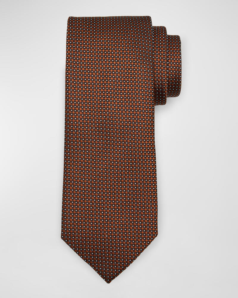 ZEGNA Men's Micro-Circle Silk Tie Cover