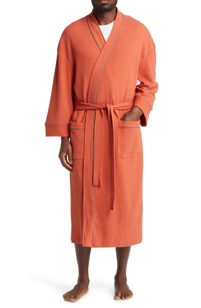 Majestic International Waffle Knit Robe in Terracotta Cover