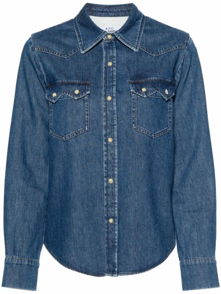 A.P.C. sculpted-buttons denim shirt - Blue Cover