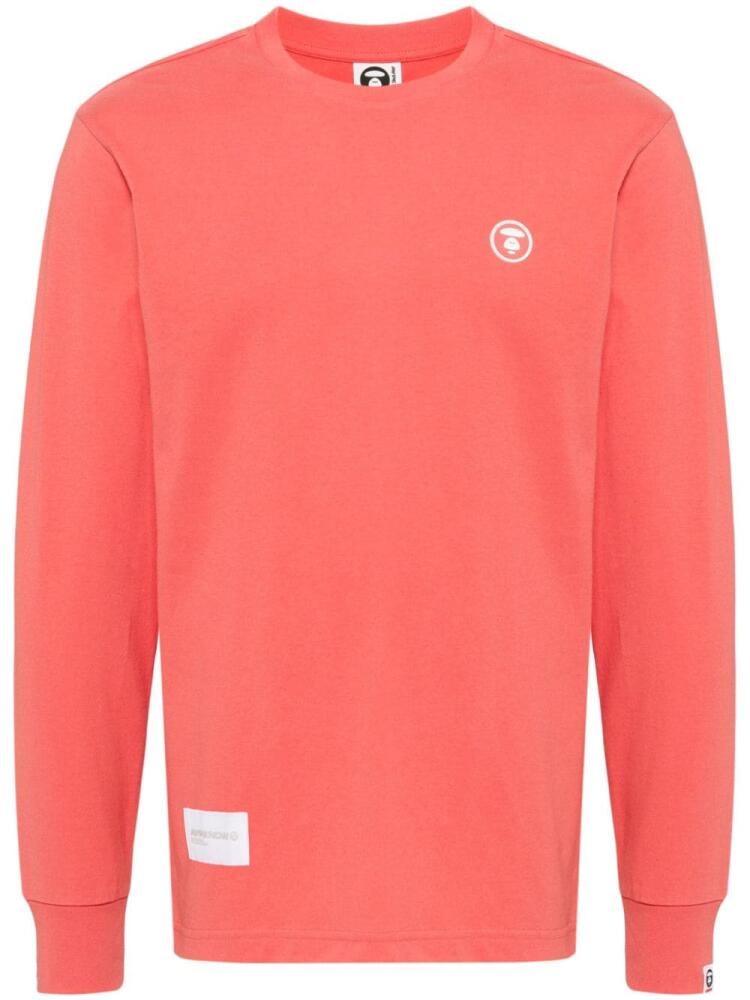 AAPE BY *A BATHING APE® Moonface logo long sleeve T-shirt - Pink Cover